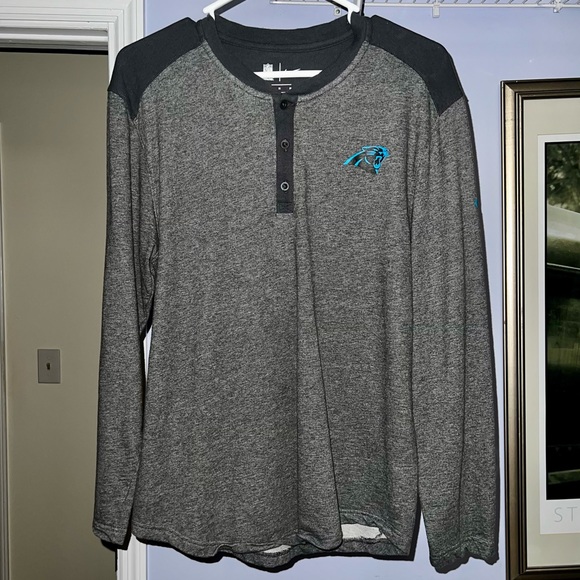 Nike Other - NIKE Carolina Panthers Charcoal Gray Henley Long  Sleeve Tee